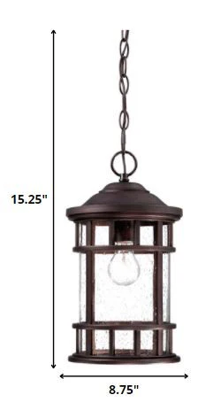 Antique Bronze Canister Hanging Light By Homeroots - Image 5