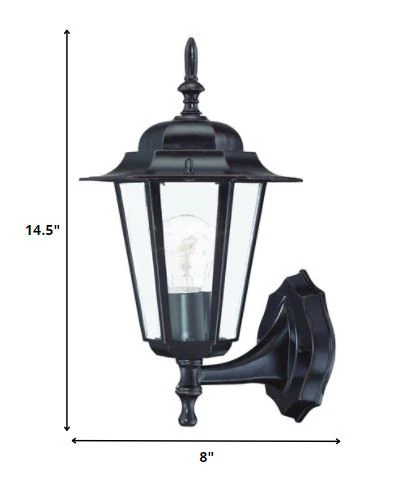Antique Bronze Glass Lantern Wall Light By Homeroots - Image 2