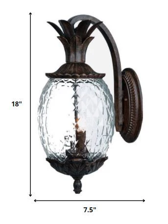 Antique Bronze Hanging Pineapple Wall Light By Homeroots - Image 2