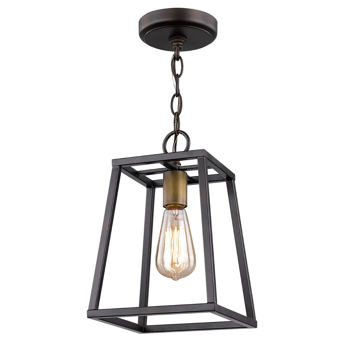 Antique Bronze Metal Tapered Hanging Light By Homeroots - Image 2