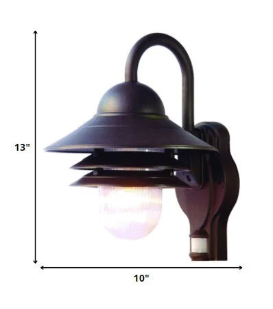 Antique Bronze Motion Sensor Outdoor Wall Light By Homeroots - Image 2