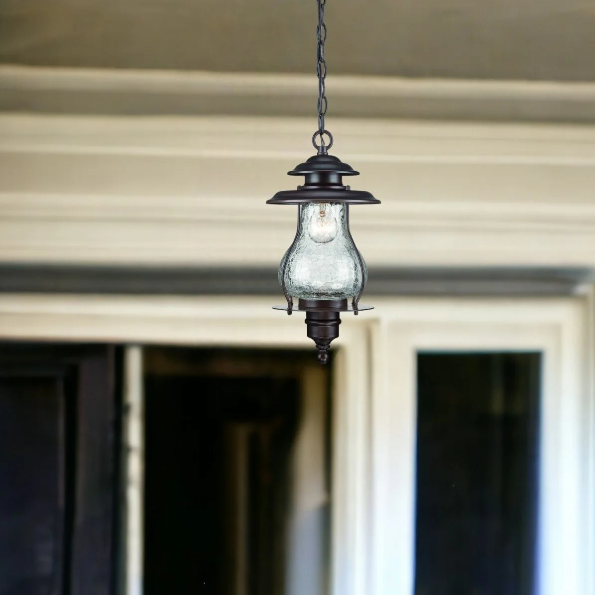 Antique Bronze Oil Lantern Hanging Light By Homeroots - Image 2
