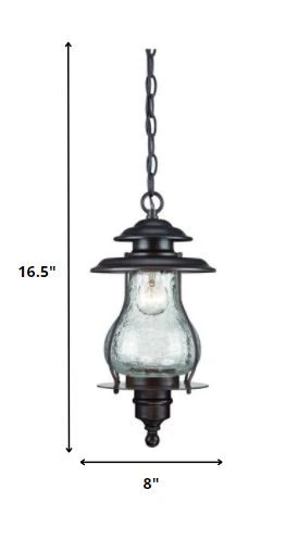 Antique Bronze Oil Lantern Hanging Light By Homeroots - Image 6