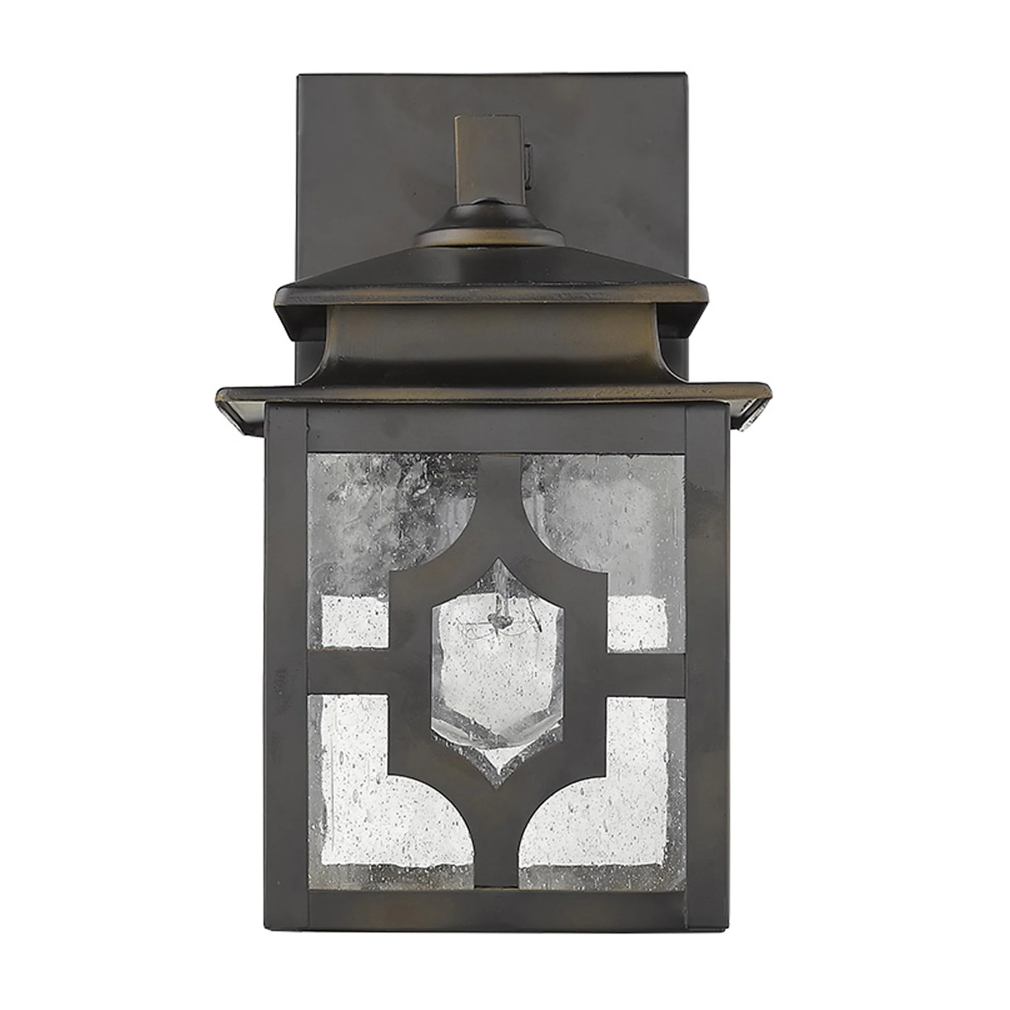 Antique Bronze Outdoor Lantern Wall Light By Homeroots - Image 3