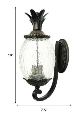Antique Bronze Pineapple Wall Light By Homeroots - Image 2