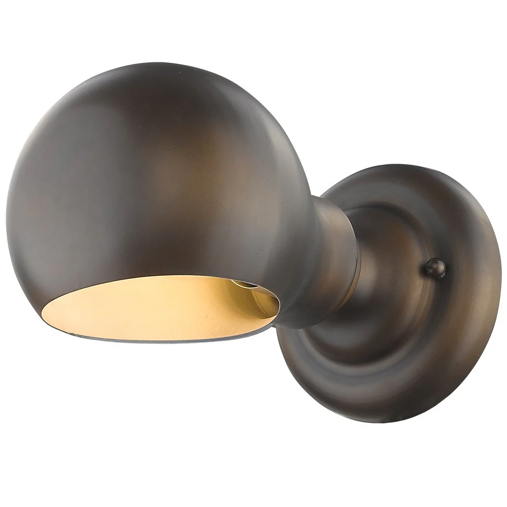 Antique Bronze Rounded Wall Sconce By Homeroots - Image 2