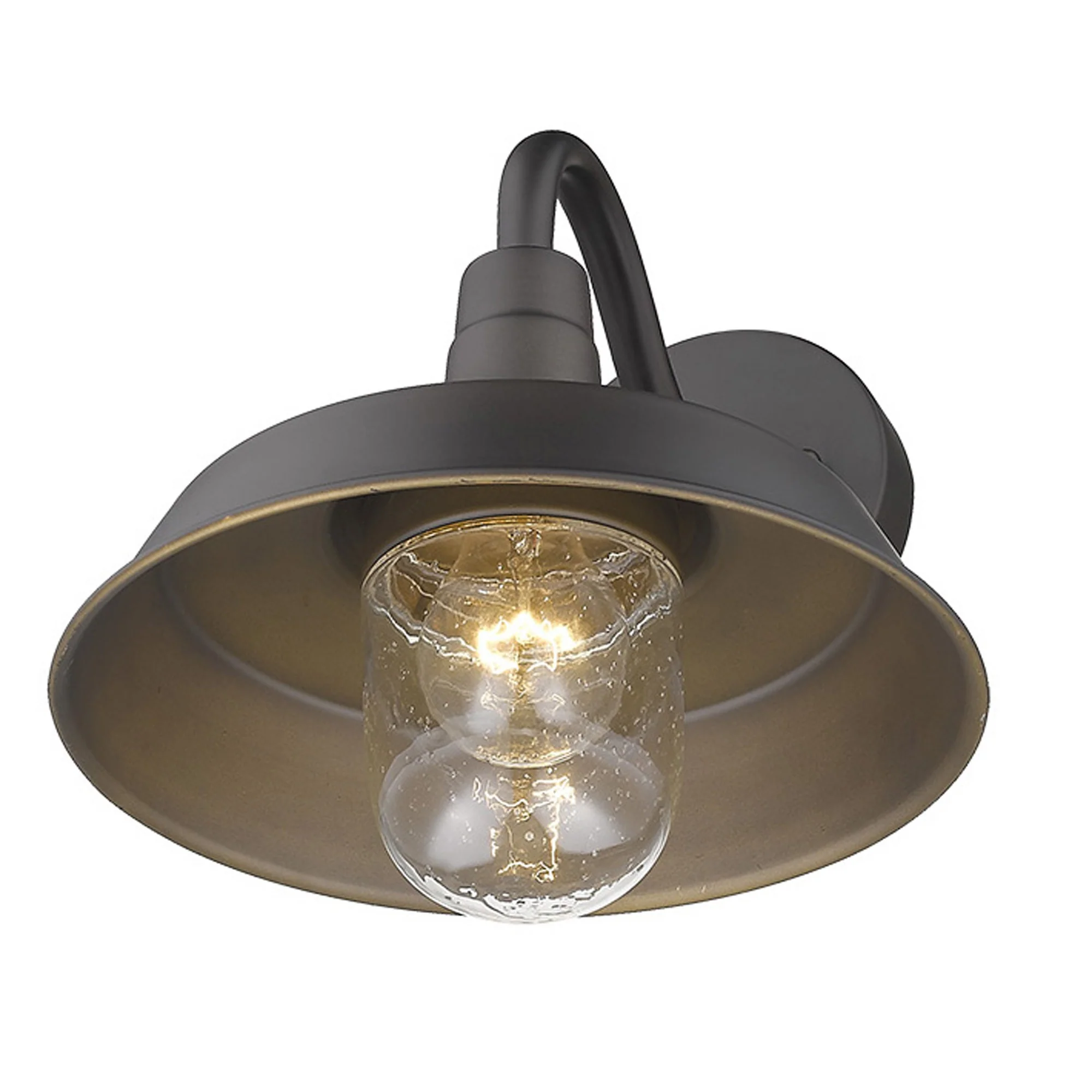 Antique Bronze Shallow Plate Shape Wall Light By Homeroots - Image 8