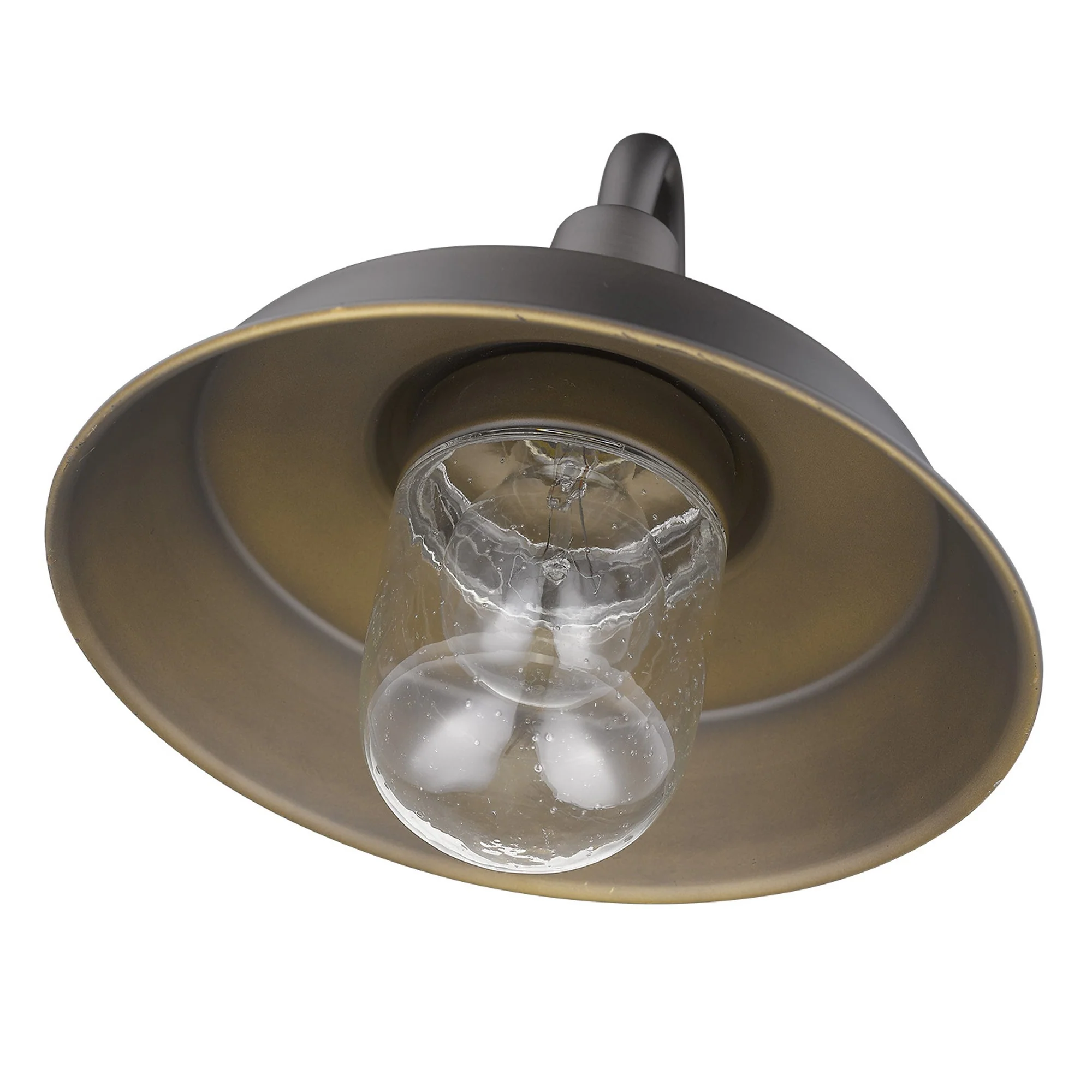 Antique Bronze Shallow Plate Shape Wall Light By Homeroots - Image 9