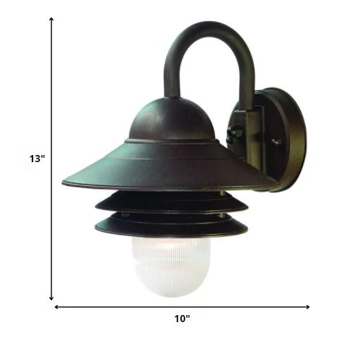 Antique Bronze Three Tier Lamp Shade Outdoor Wall Light By Homeroots - Image 2
