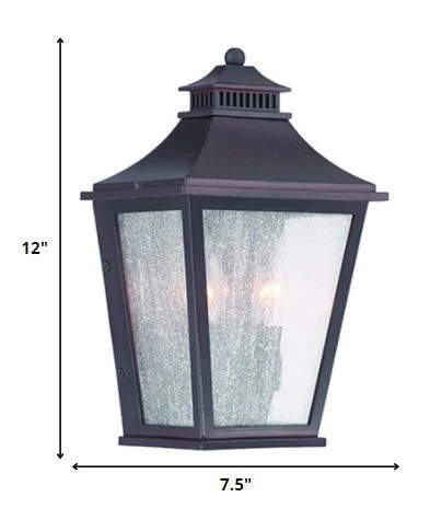 Antique Bronze Two Light Pocket Lantern Wall Light By Homeroots - Image 2