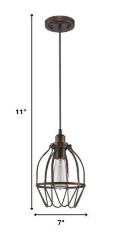 Antique Bronze Wire Pendant Hanging Light By Homeroots - Image 2