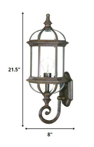 Antique Brown Cylindrical Lantern Wall Light By Homeroots - Image 2