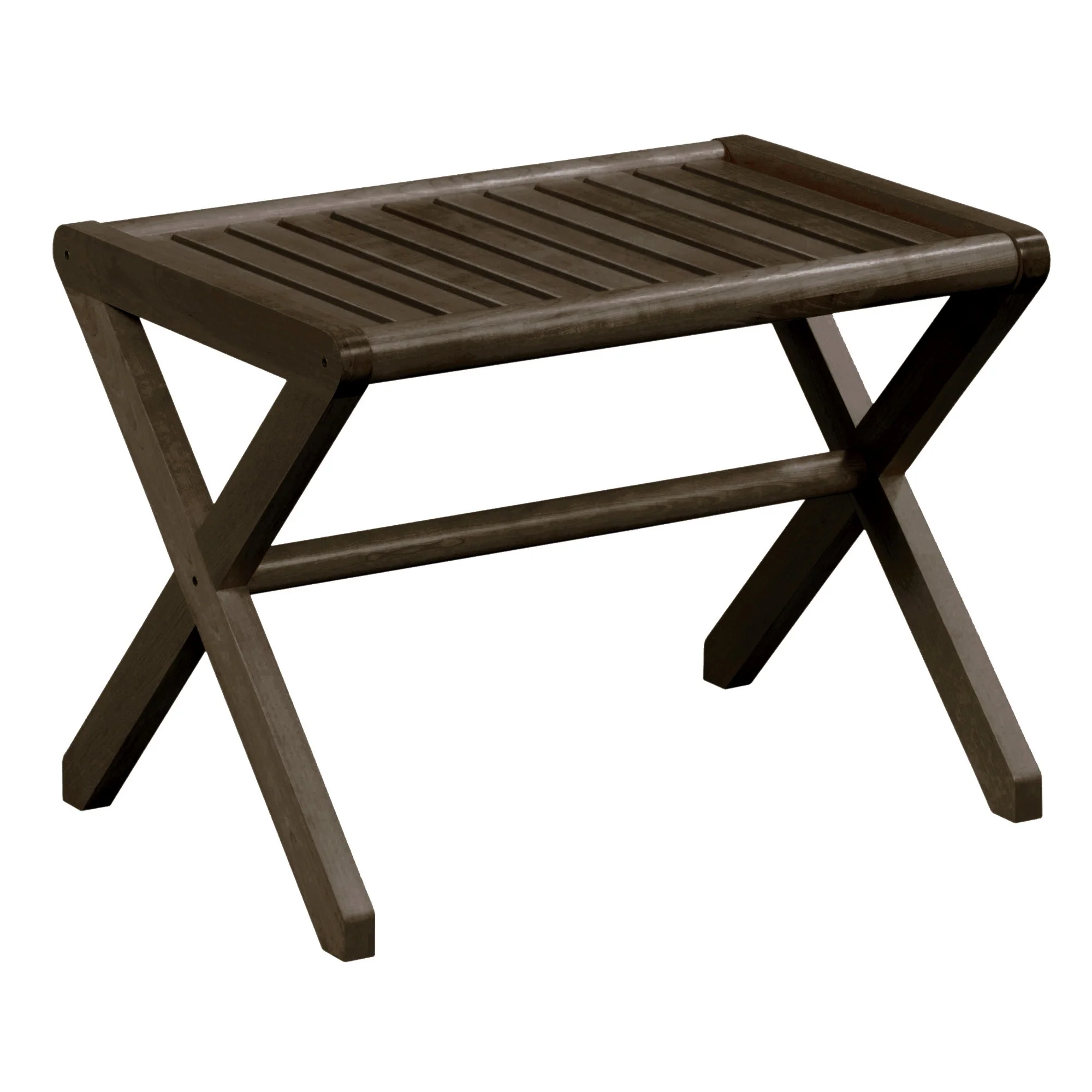 Antique Chestnut Finished Wooden Stool Bench By Homeroots - Image 7