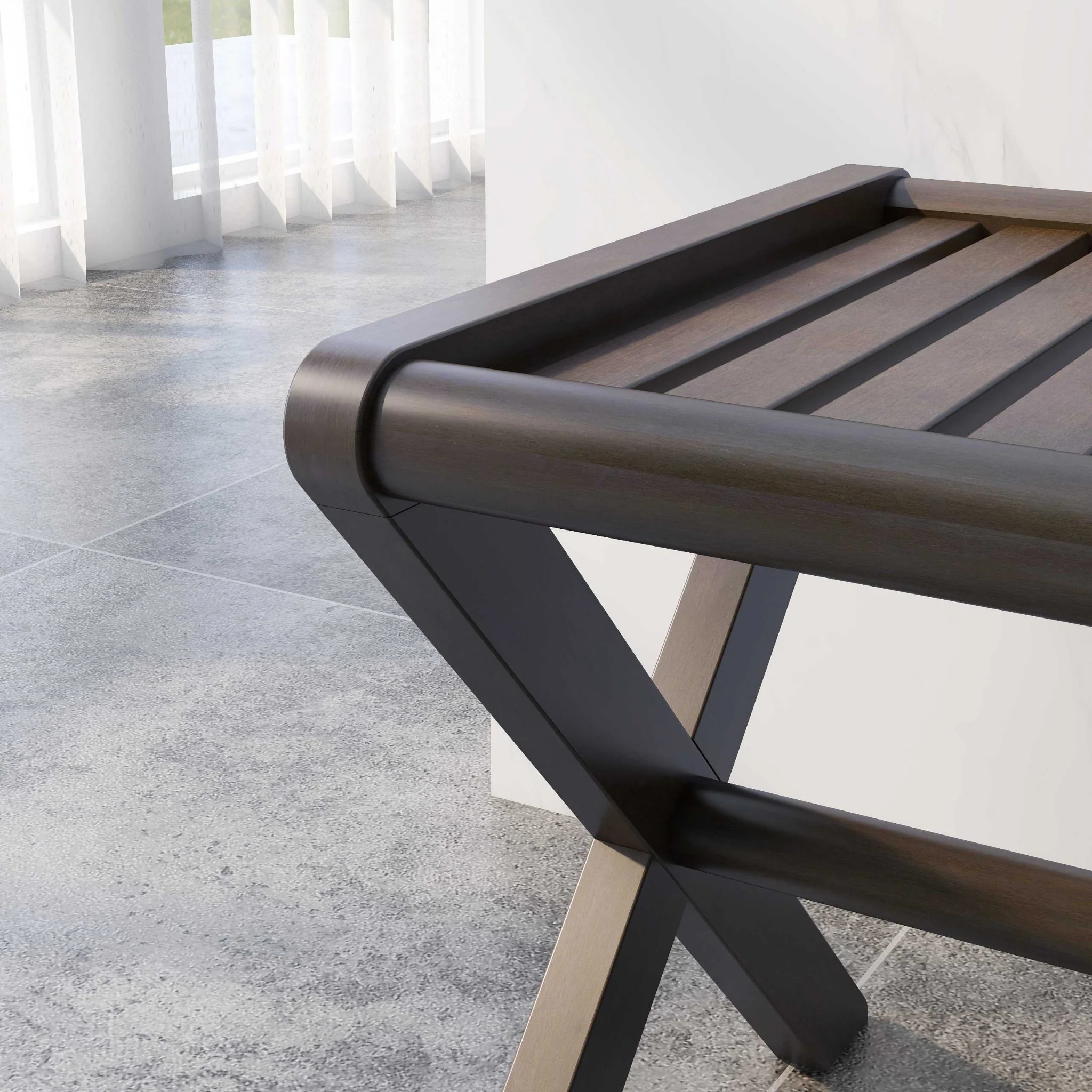 Antique Chestnut Finished Wooden Stool Bench By Homeroots - Image 9