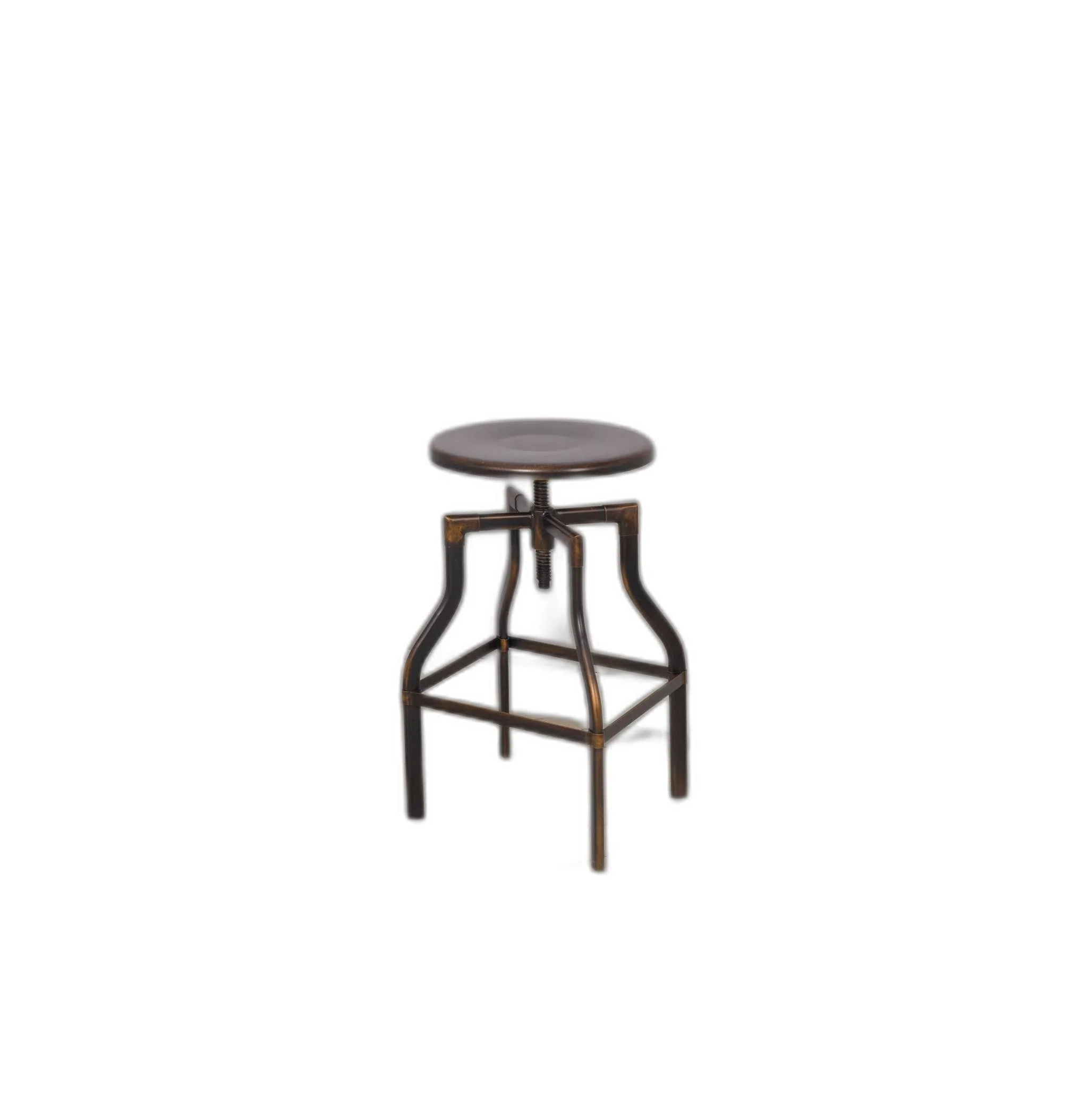 Antique Copper Metal Adjustable Stool By Homeroots - Image 3