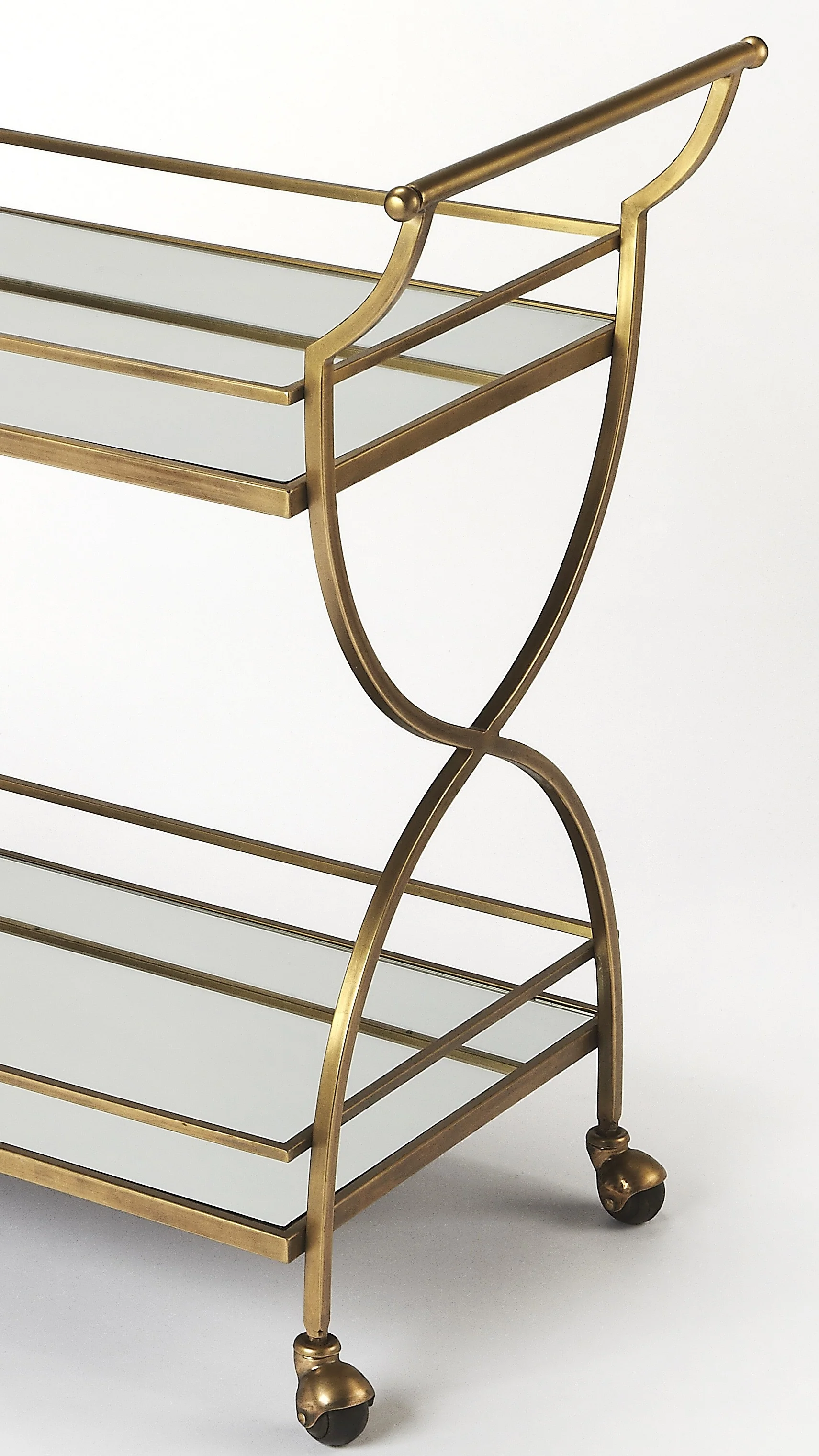 Antique Gold Bar Cart By Homeroots - Image 2