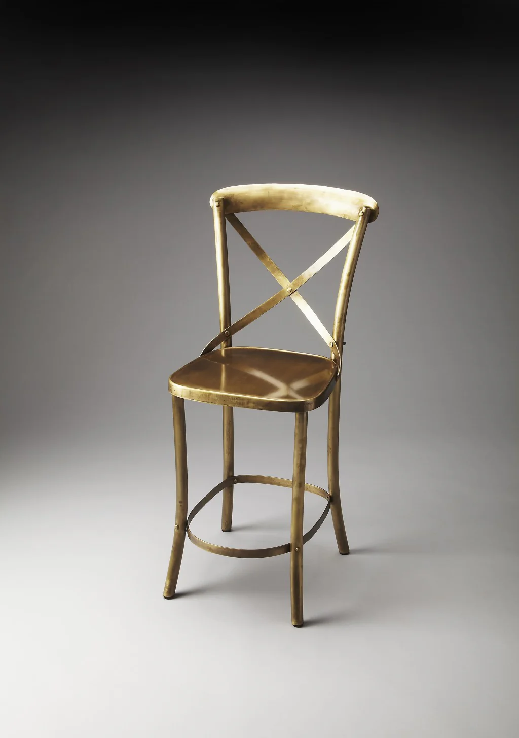 Antique Gold Bar Stool By Homeroots - Image 2