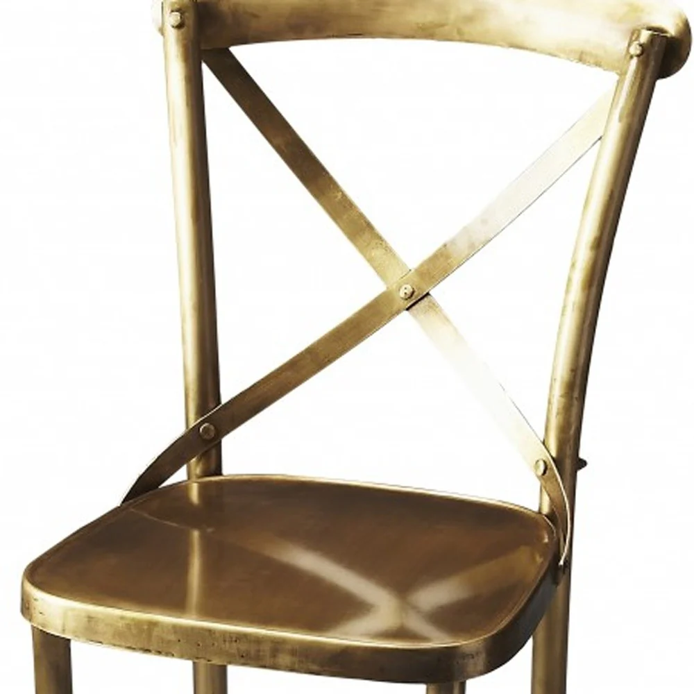 Antique Gold Bar Stool By Homeroots - Image 4
