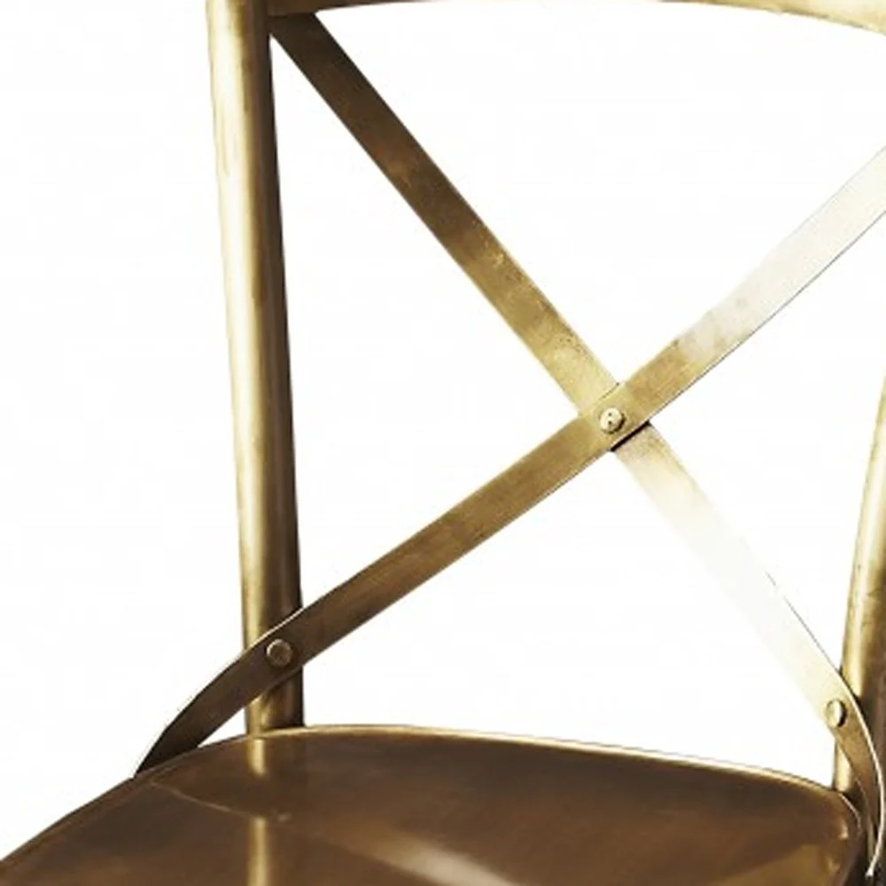 Antique Gold Bar Stool By Homeroots - Image 5