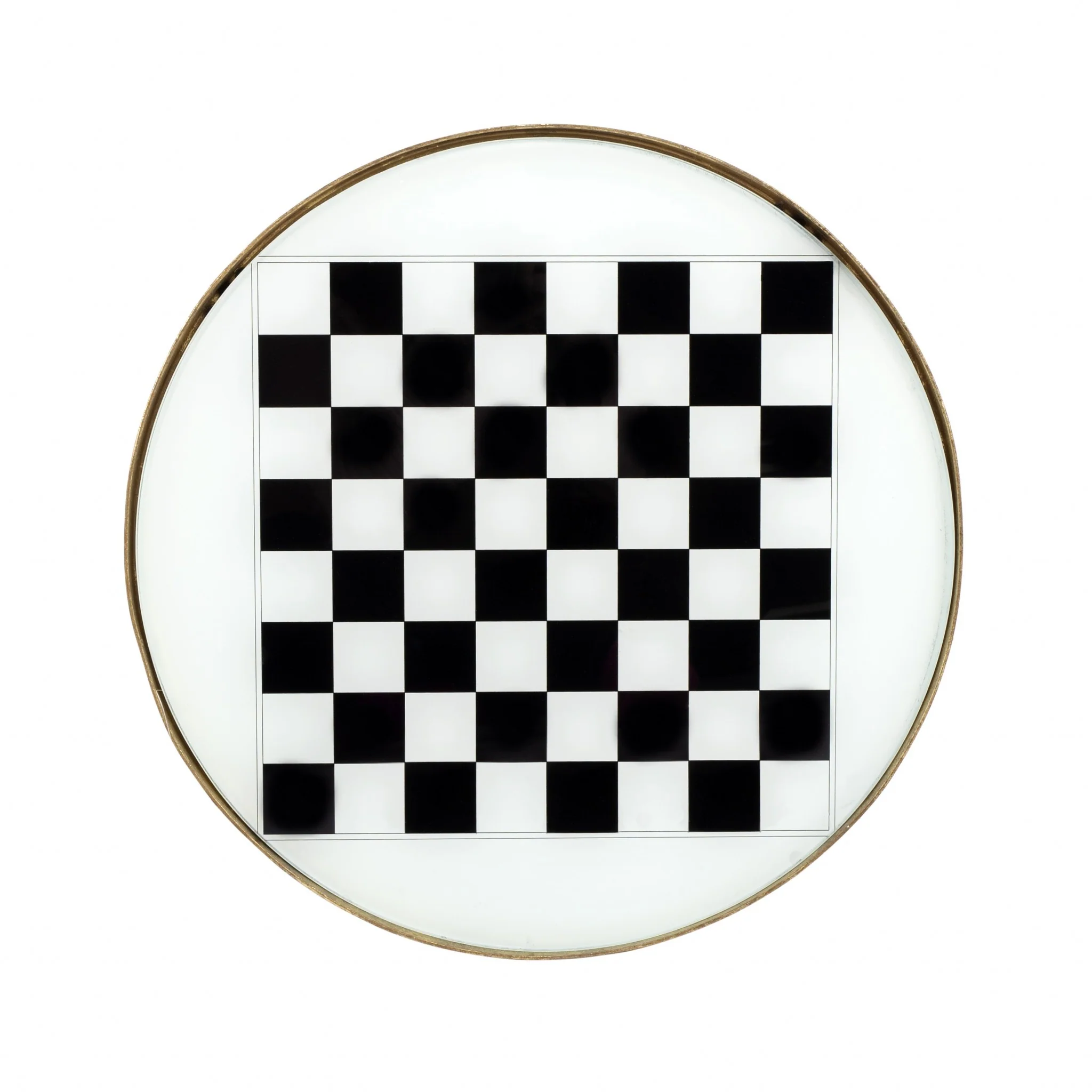 Antique Gold Black and White Game Table By Homeroots - Image 3