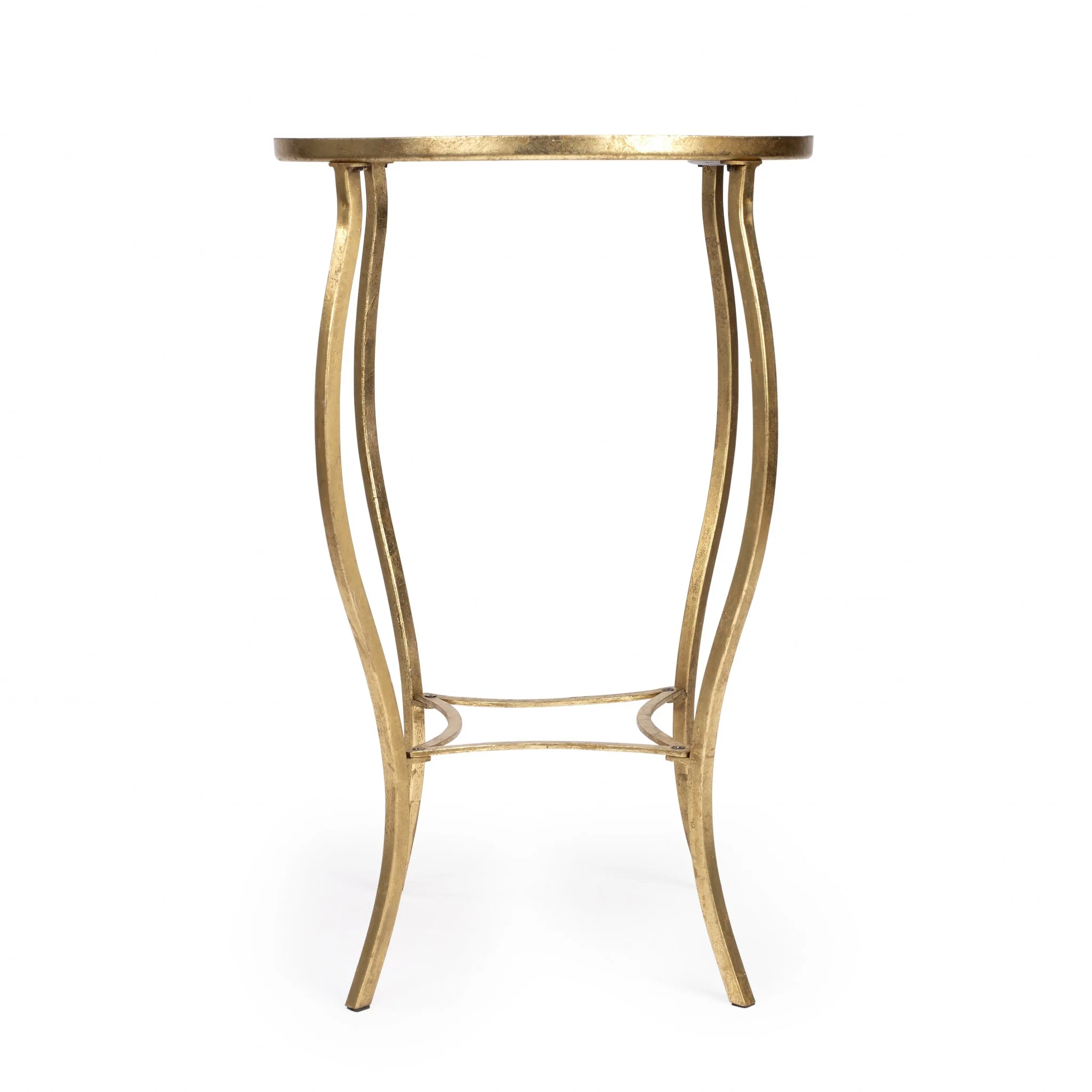 Antique Gold Black and White Game Table By Homeroots - Image 4