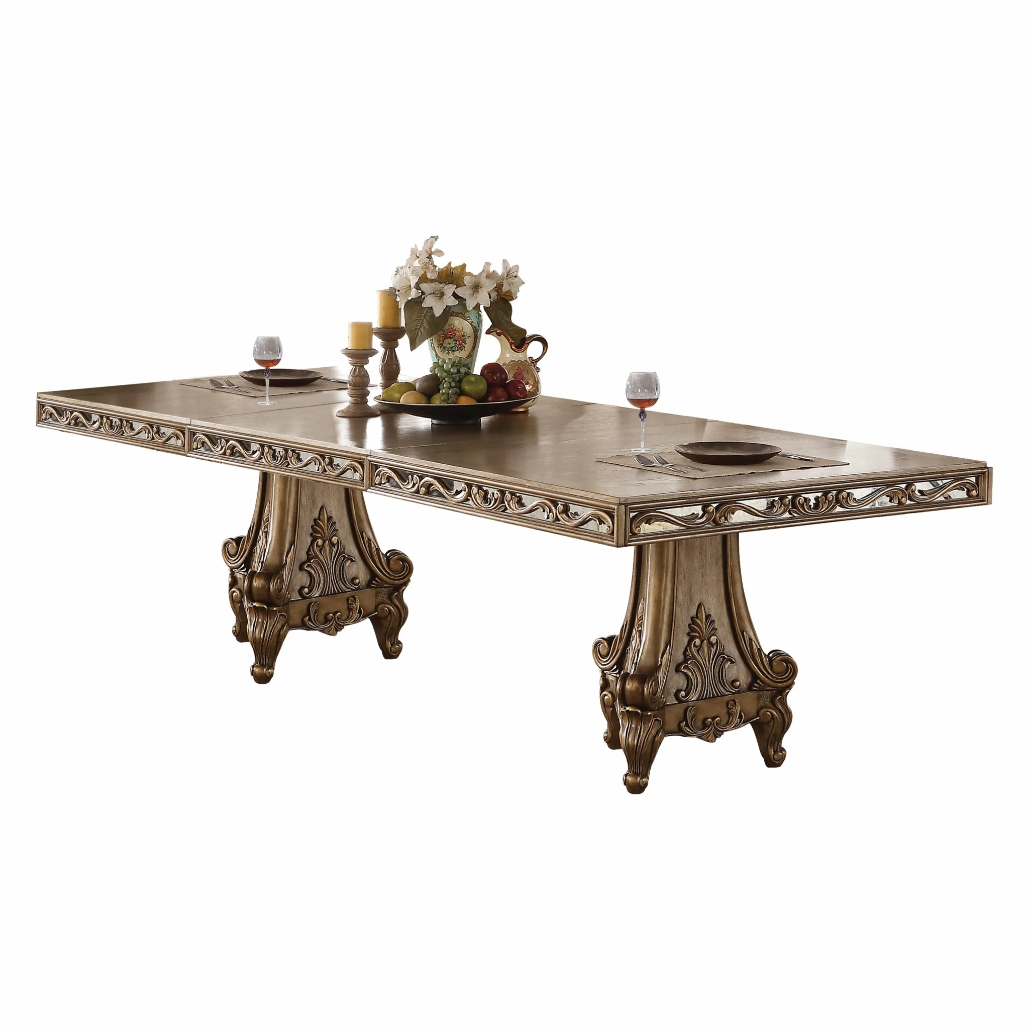 Antique Gold Dining Table By Homeroots - Image 2