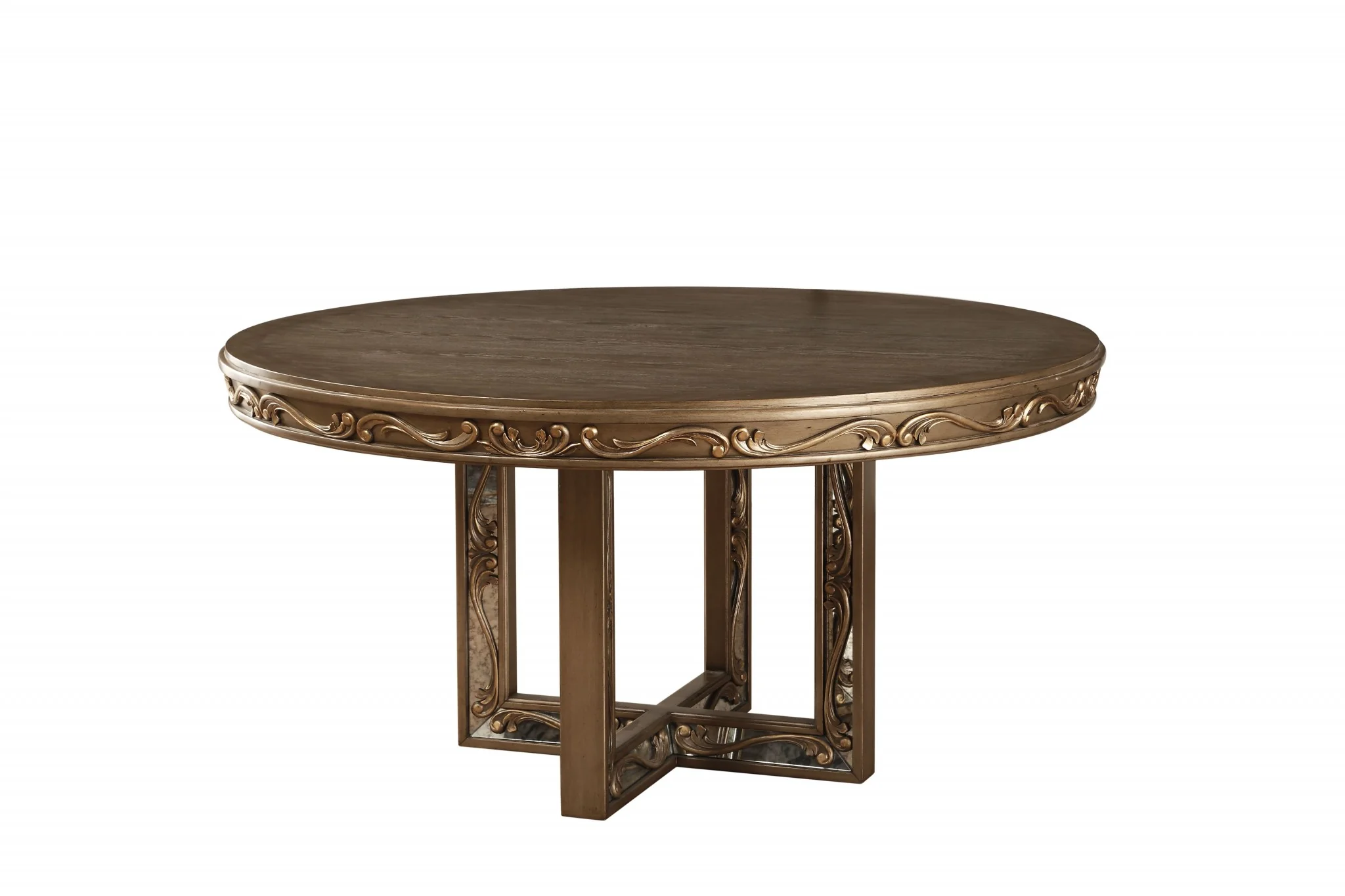 Antique Gold Poplar Dining Table By Homeroots - Image 2