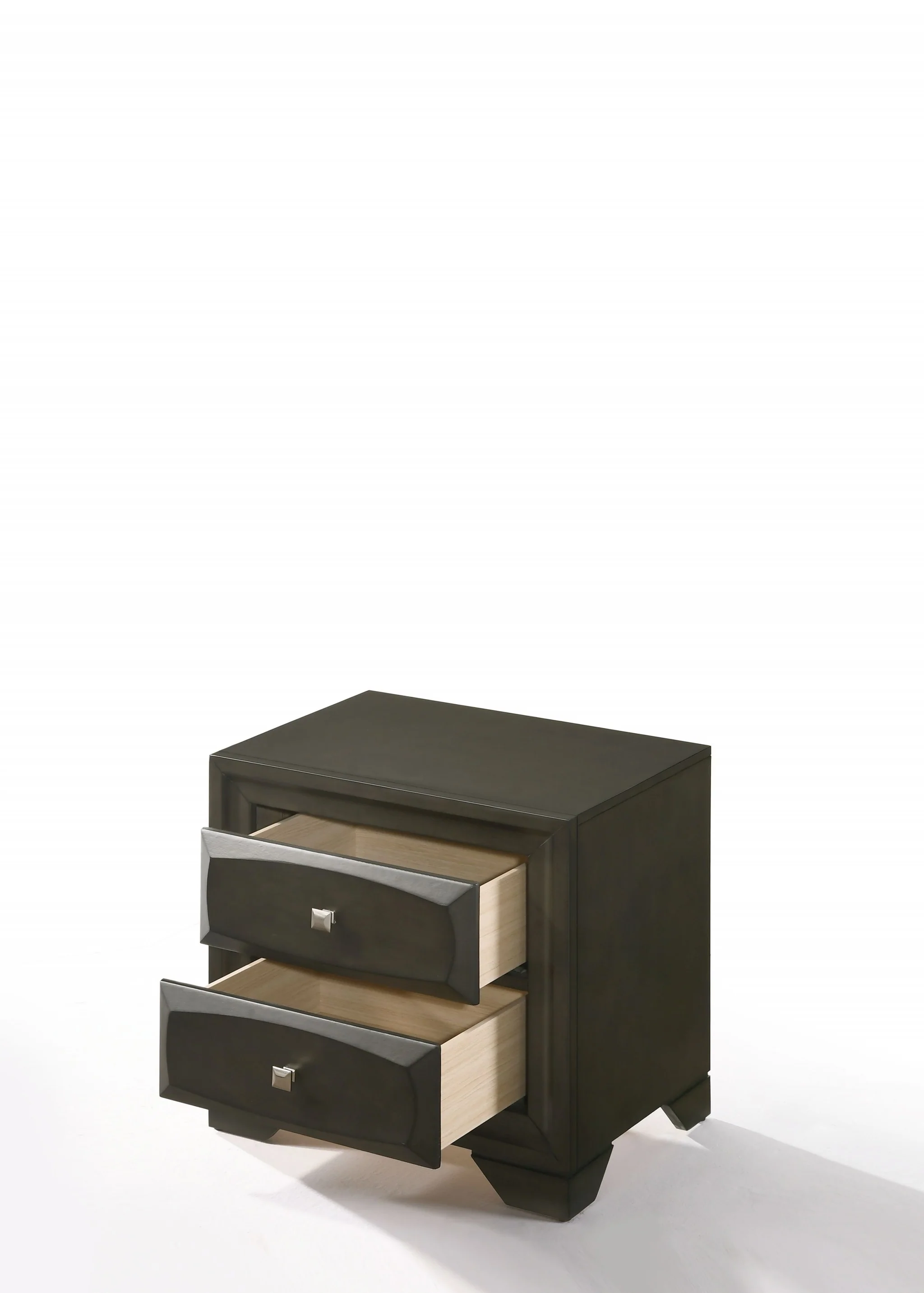 Antique Gray Rubber Wood Nightstand By Homeroots - Image 2