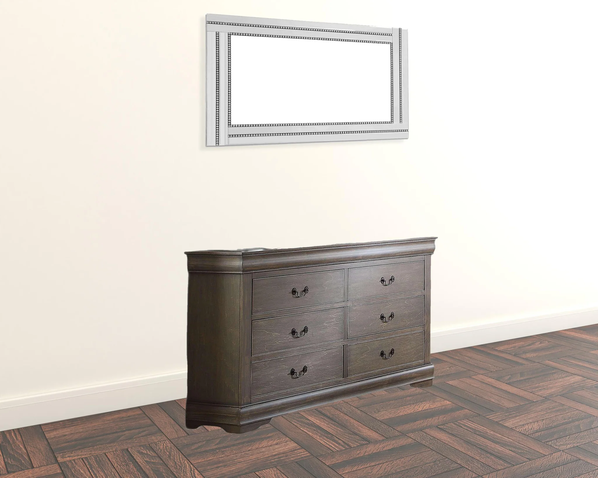 Antique Gray Wood Dresser By Homeroots - Image 2