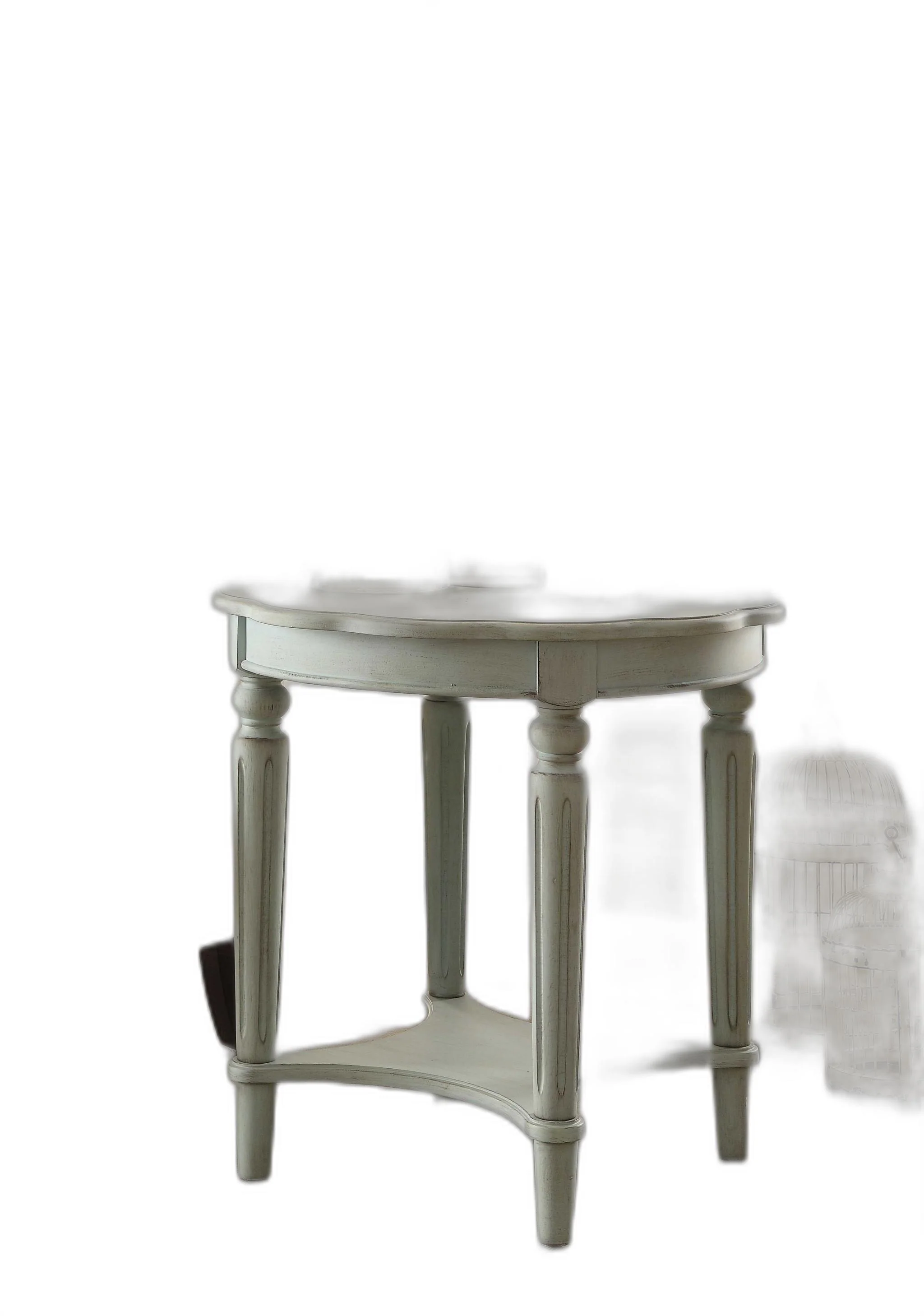 Antique Green Solid Wood End Table By Homeroots - Image 4