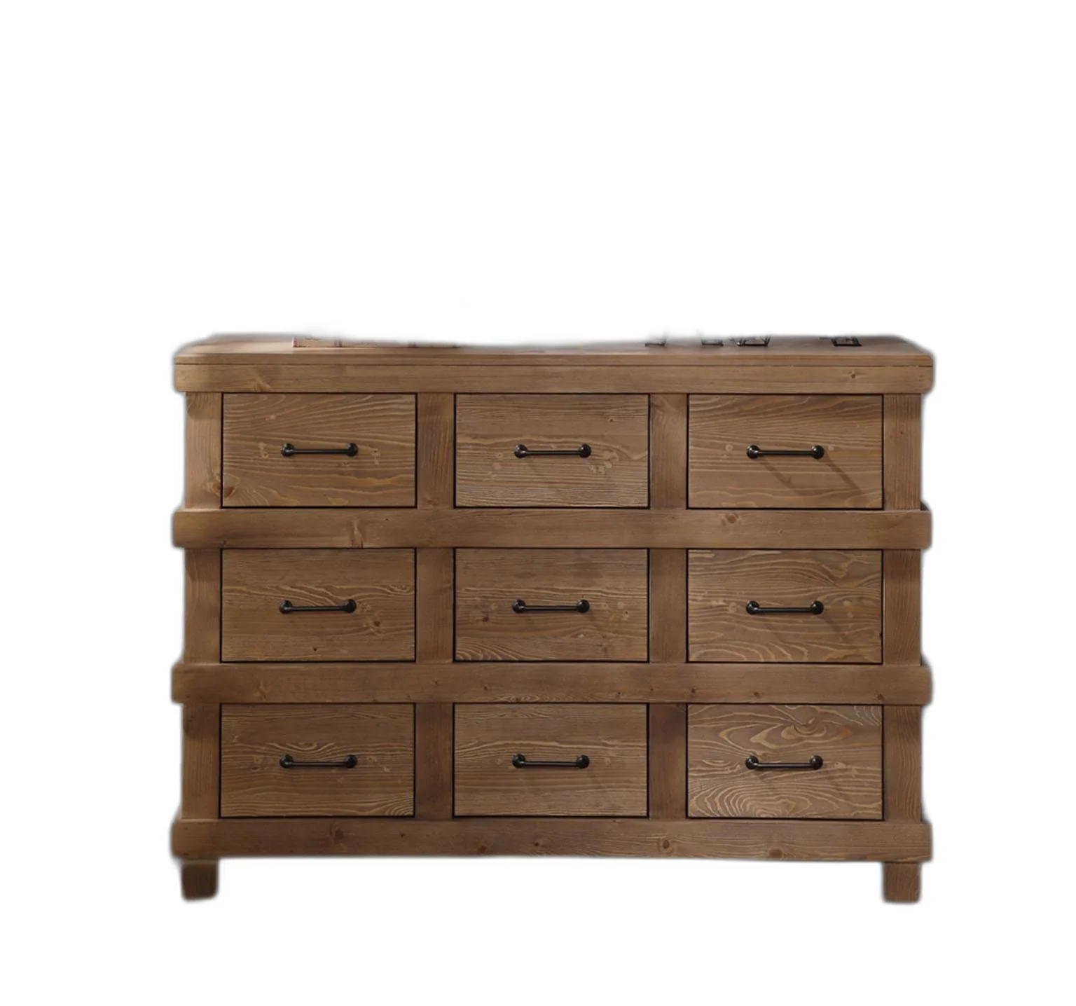 Antique Oak Dresser By Homeroots - Image 2