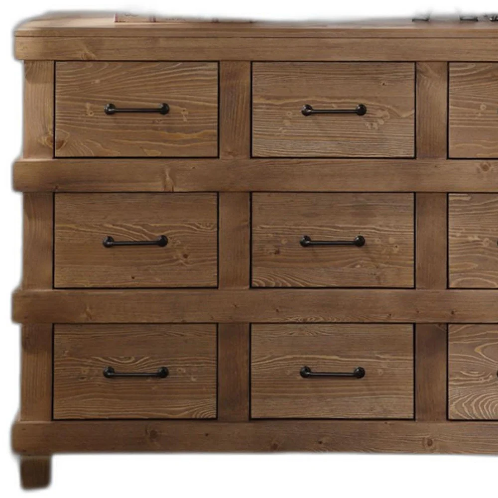 Antique Oak Dresser By Homeroots - Image 4