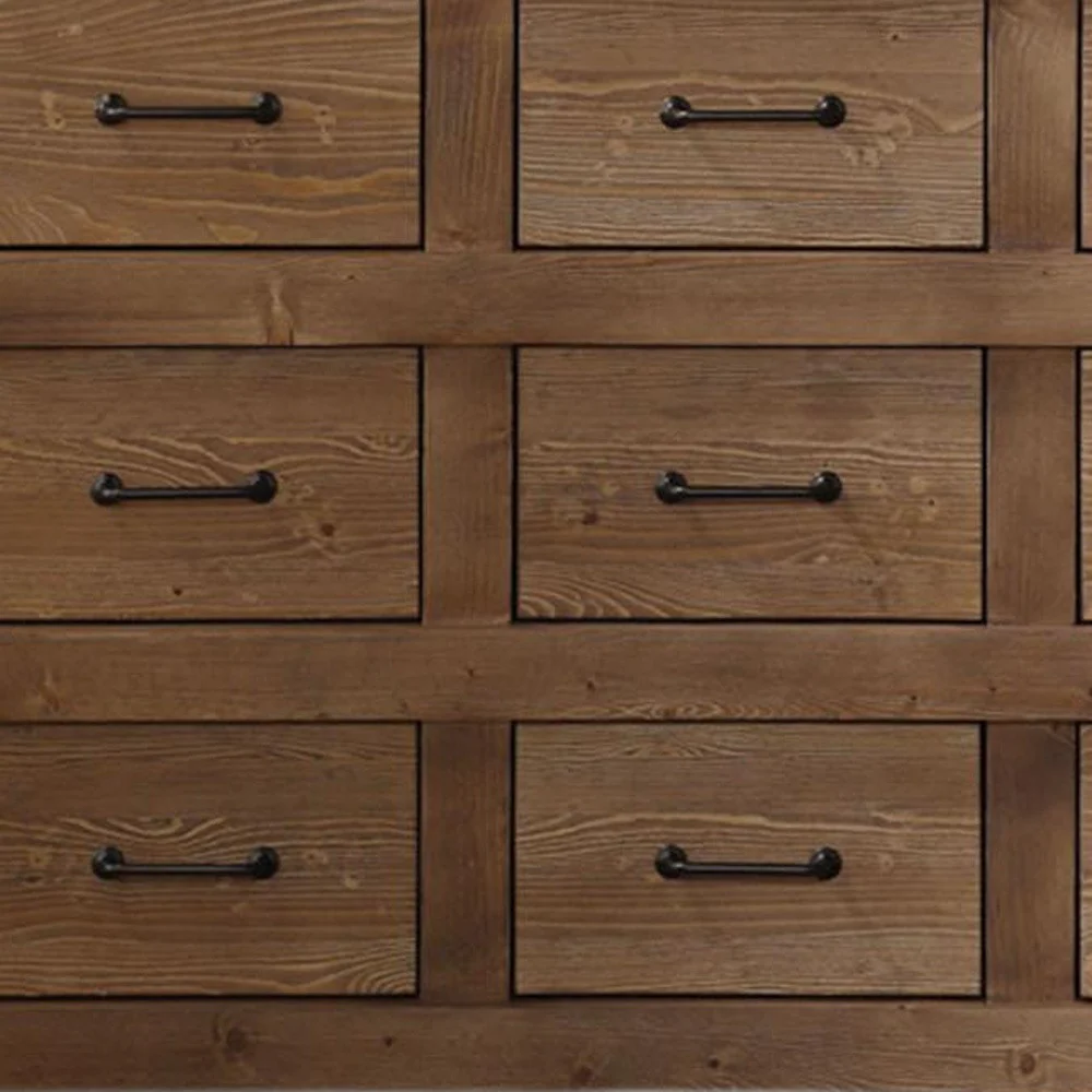Antique Oak Dresser By Homeroots - Image 5