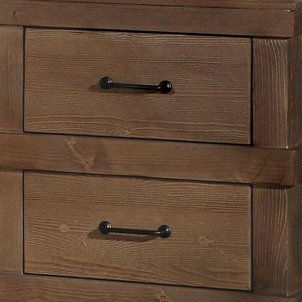 Antique Oak Nightstand By Homeroots - Image 2