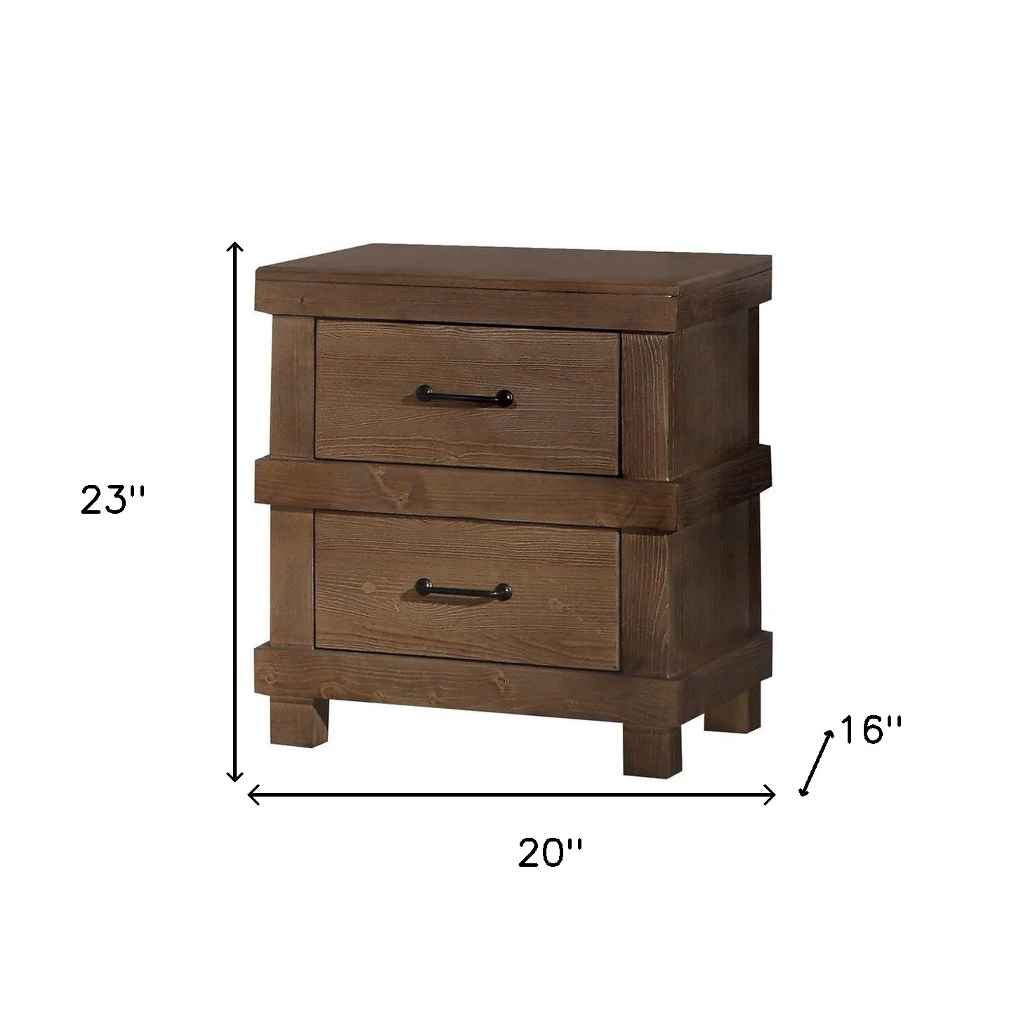 Antique Oak Nightstand By Homeroots - Image 3