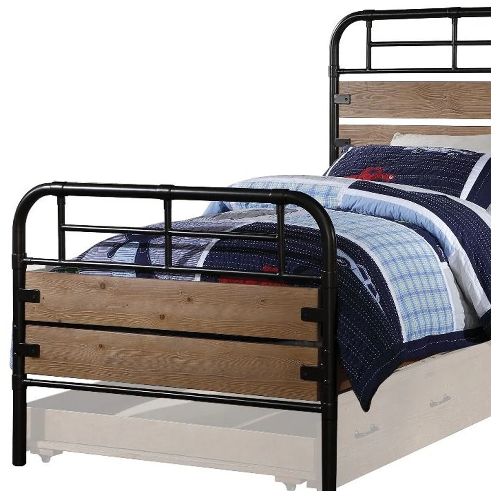 Antique Oak Twin Bed By Homeroots - Image 2
