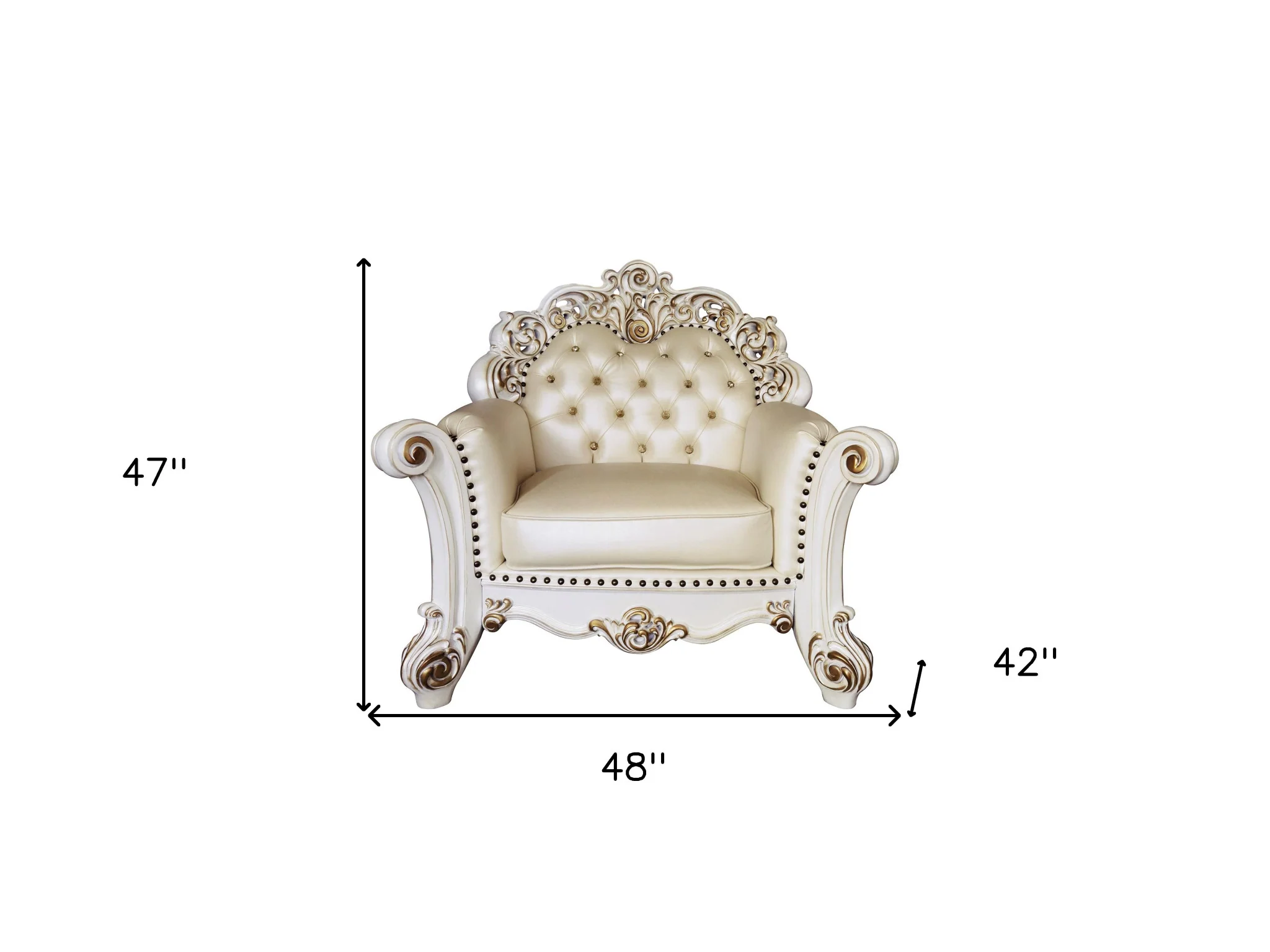 Antique Pearl Armchair By Homeroots - Image 5