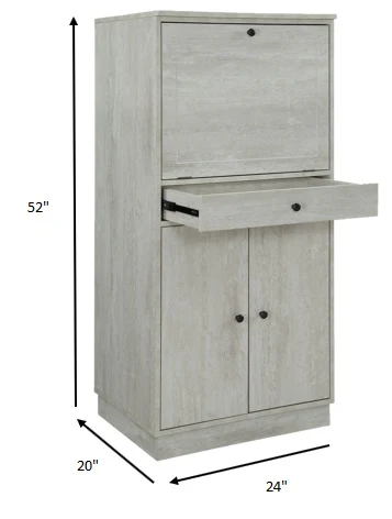 Antique White Mdf Wine Cabinet By Homeroots - Image 7