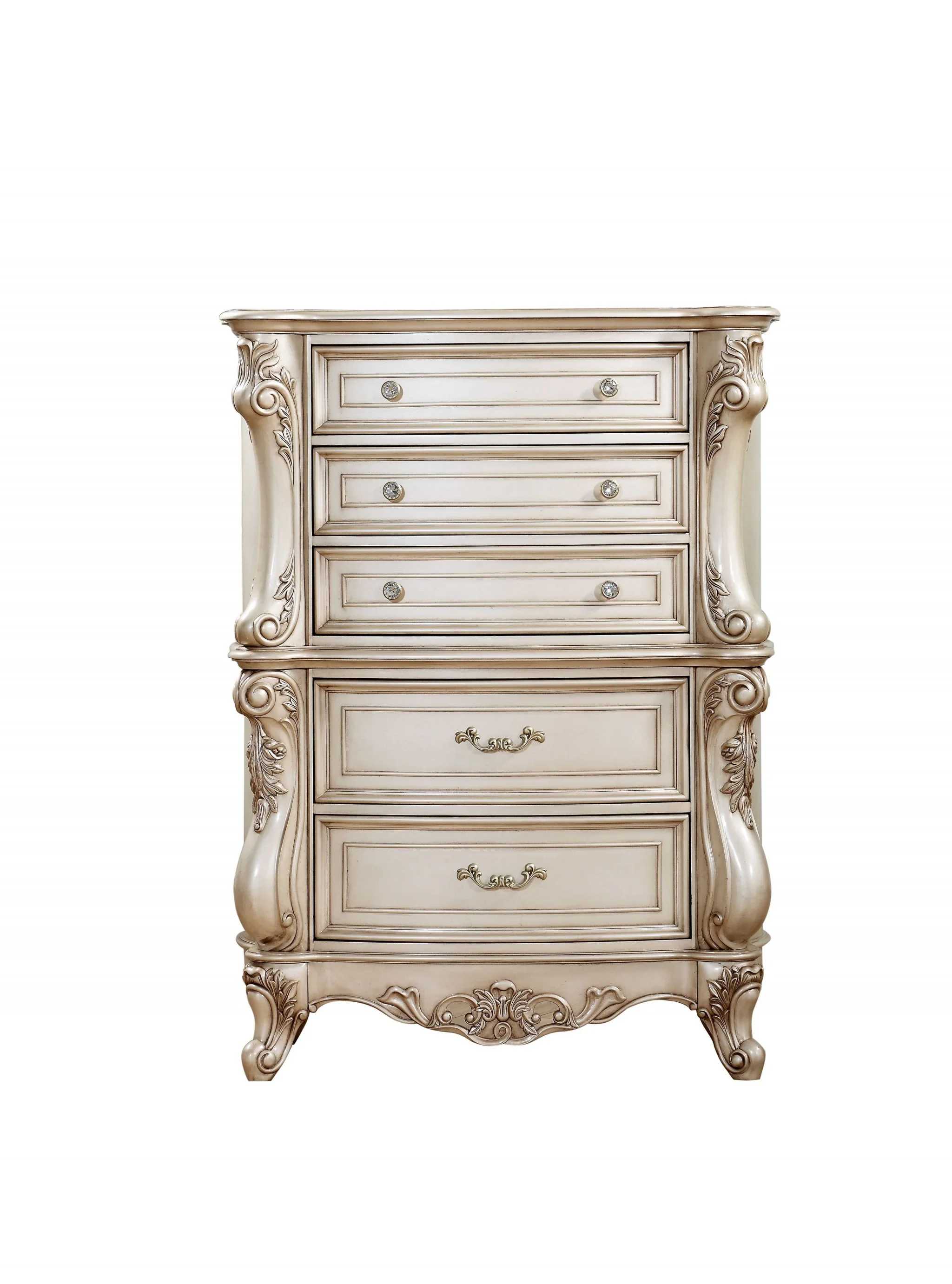 Antique White Wood Chest By Homeroots - 347177 - Image 3