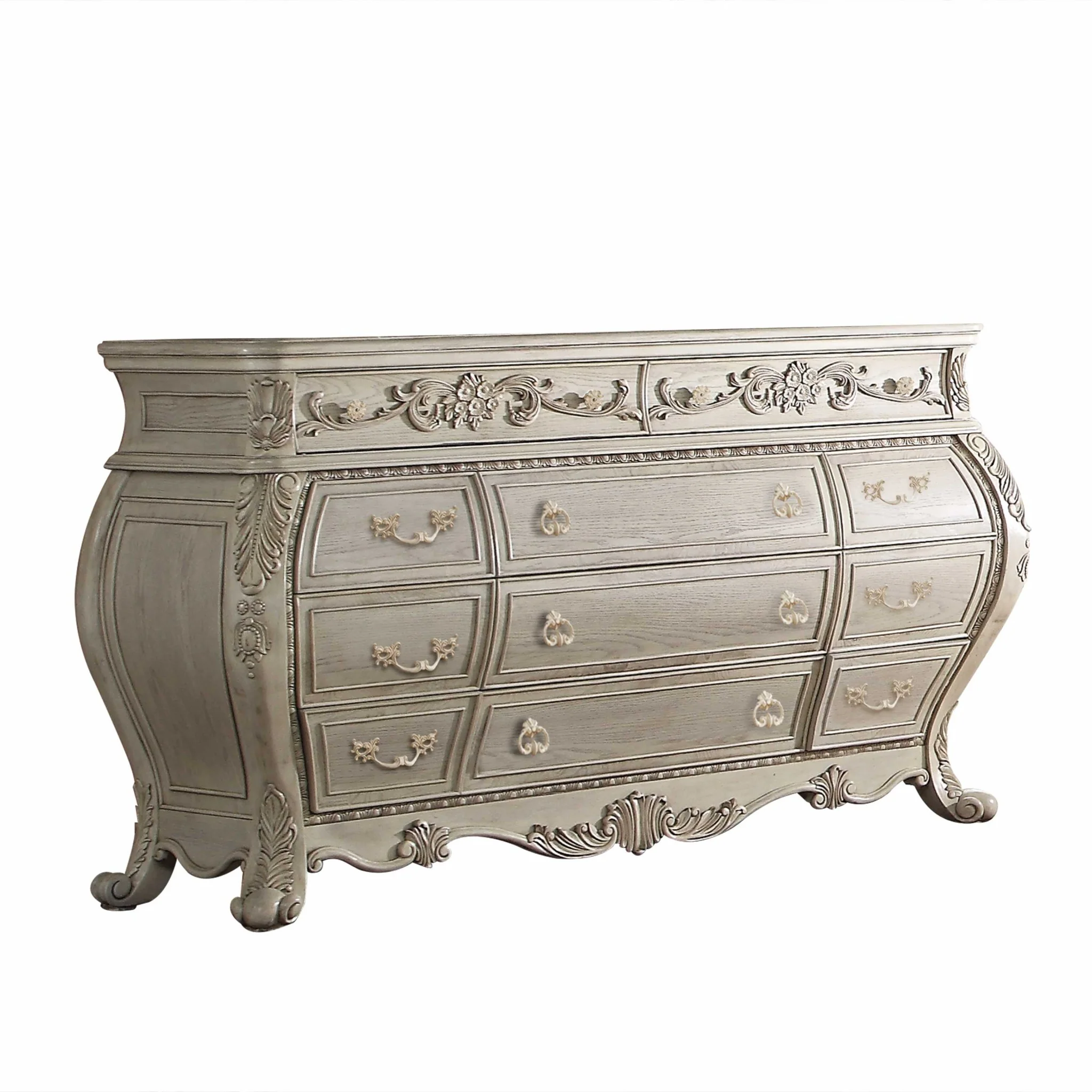 Antique White Wood Dresser By Homeroots - Image 2