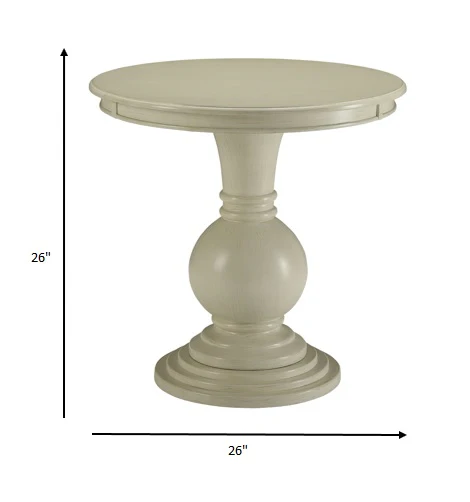 Antique White Wood Veneer Side Table By Homeroots - Image 2