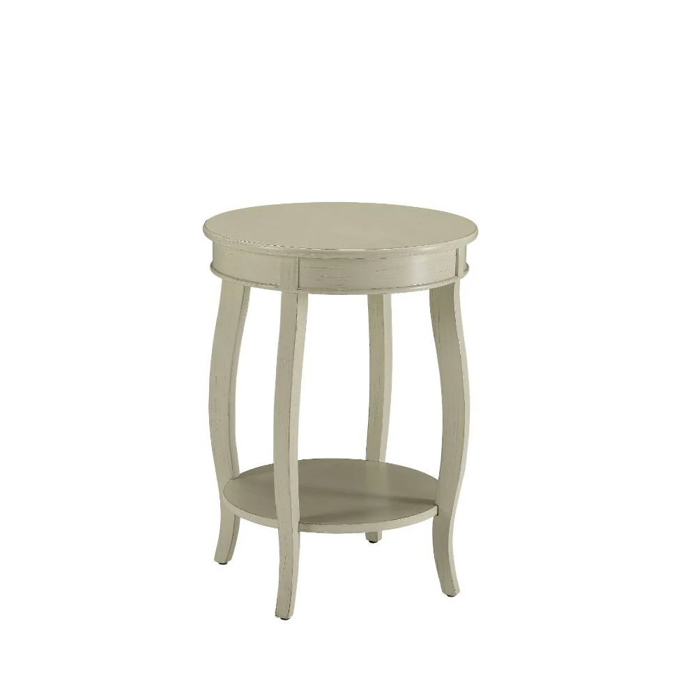 Antique White Wooden Side Table By Homeroots - Image 2