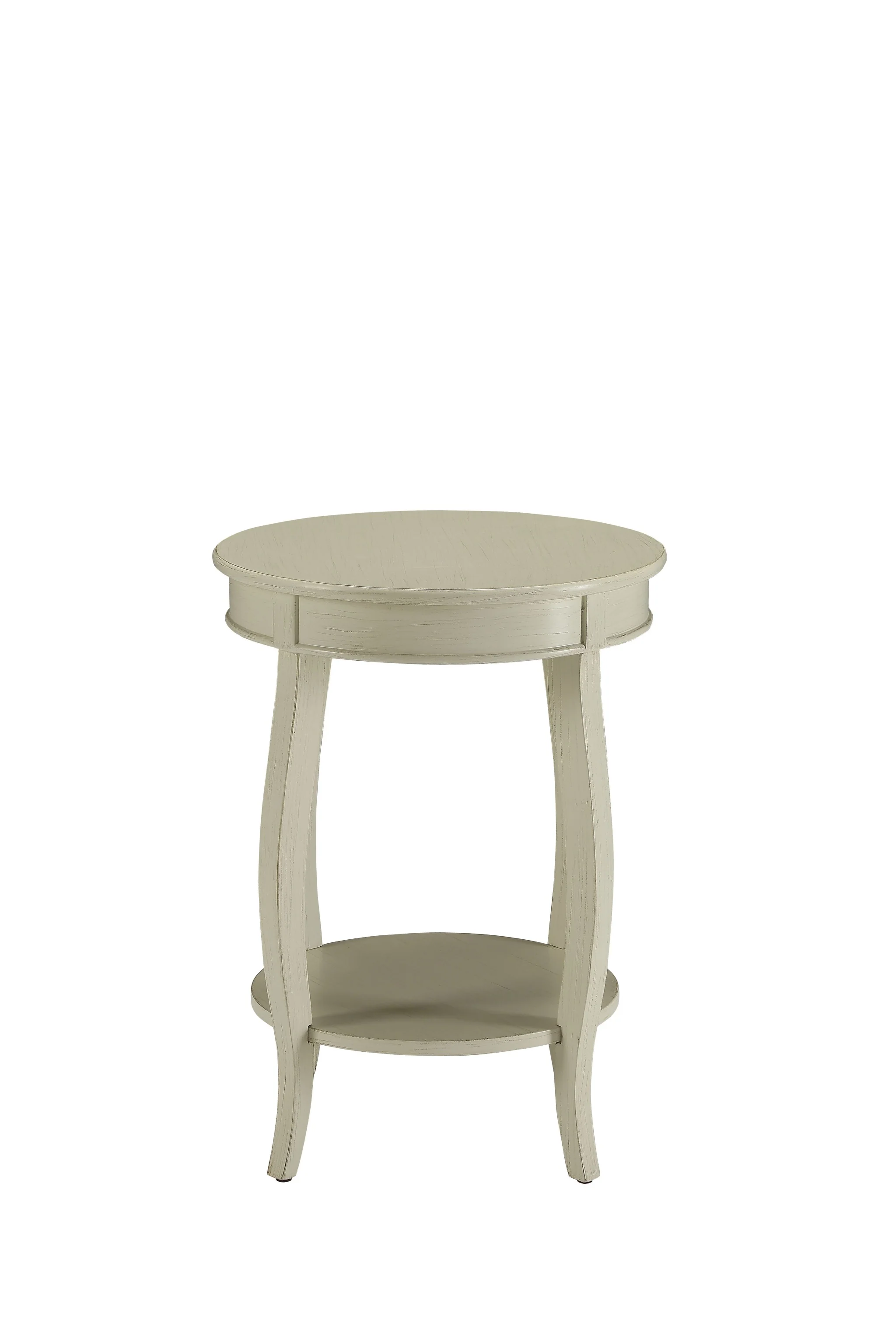Antique White Wooden Side Table By Homeroots - Image 3