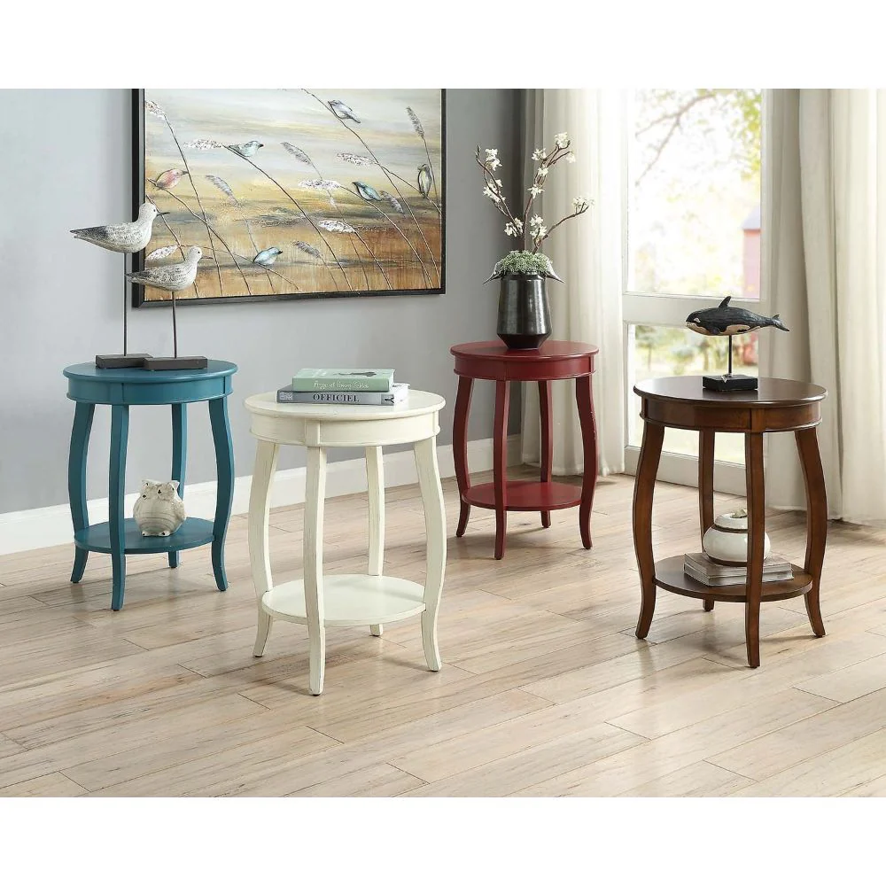 Antique White Wooden Side Table By Homeroots - Image 5