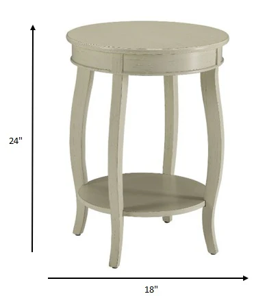 Antique White Wooden Side Table By Homeroots - Image 6