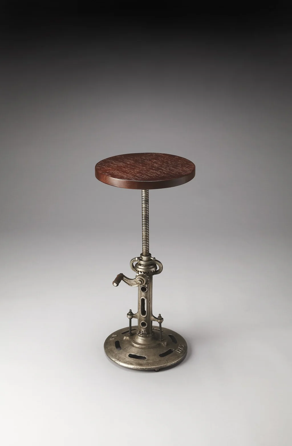 Antique Wood And Metal Bar Stool By Homeroots - Image 2