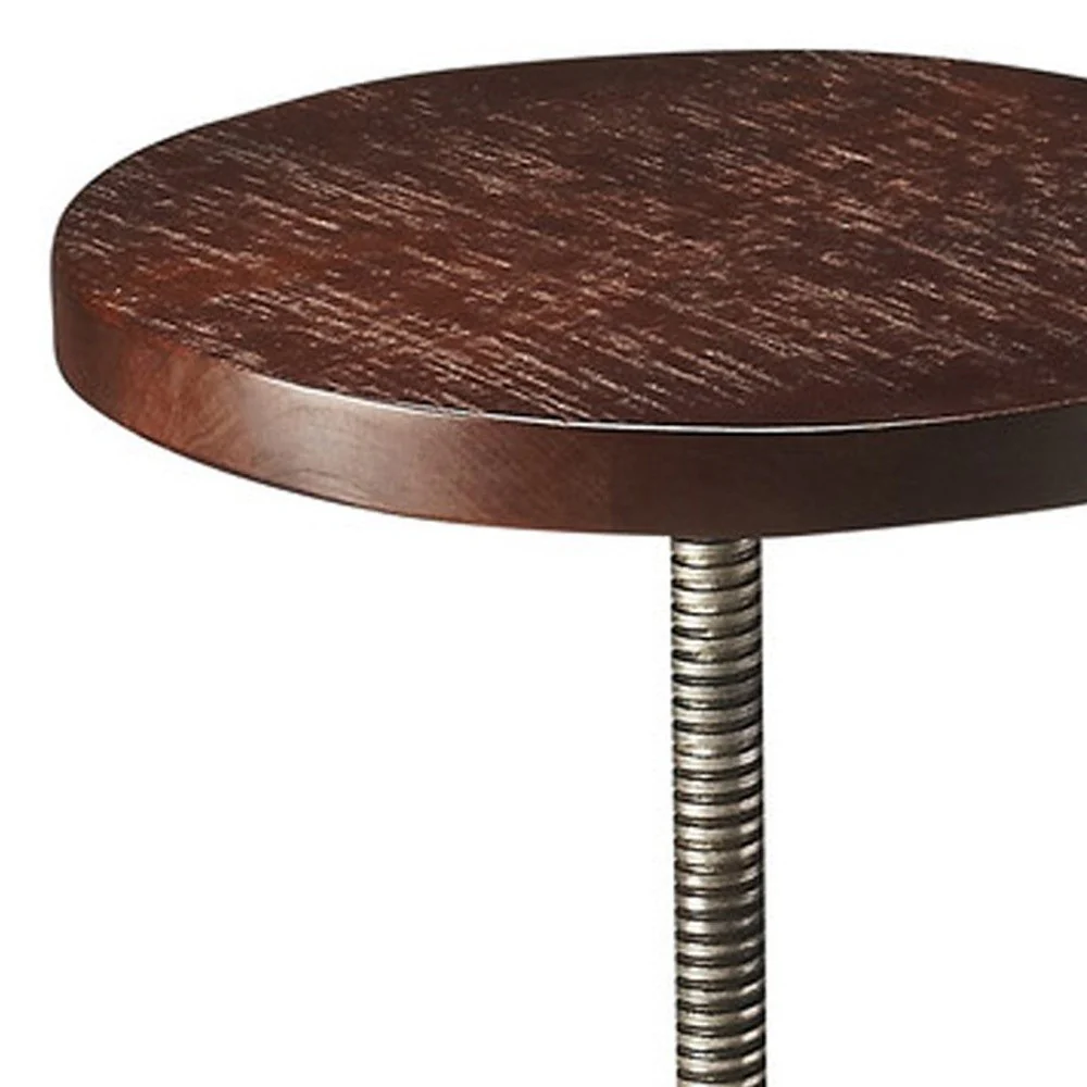Antique Wood And Metal Bar Stool By Homeroots - Image 5