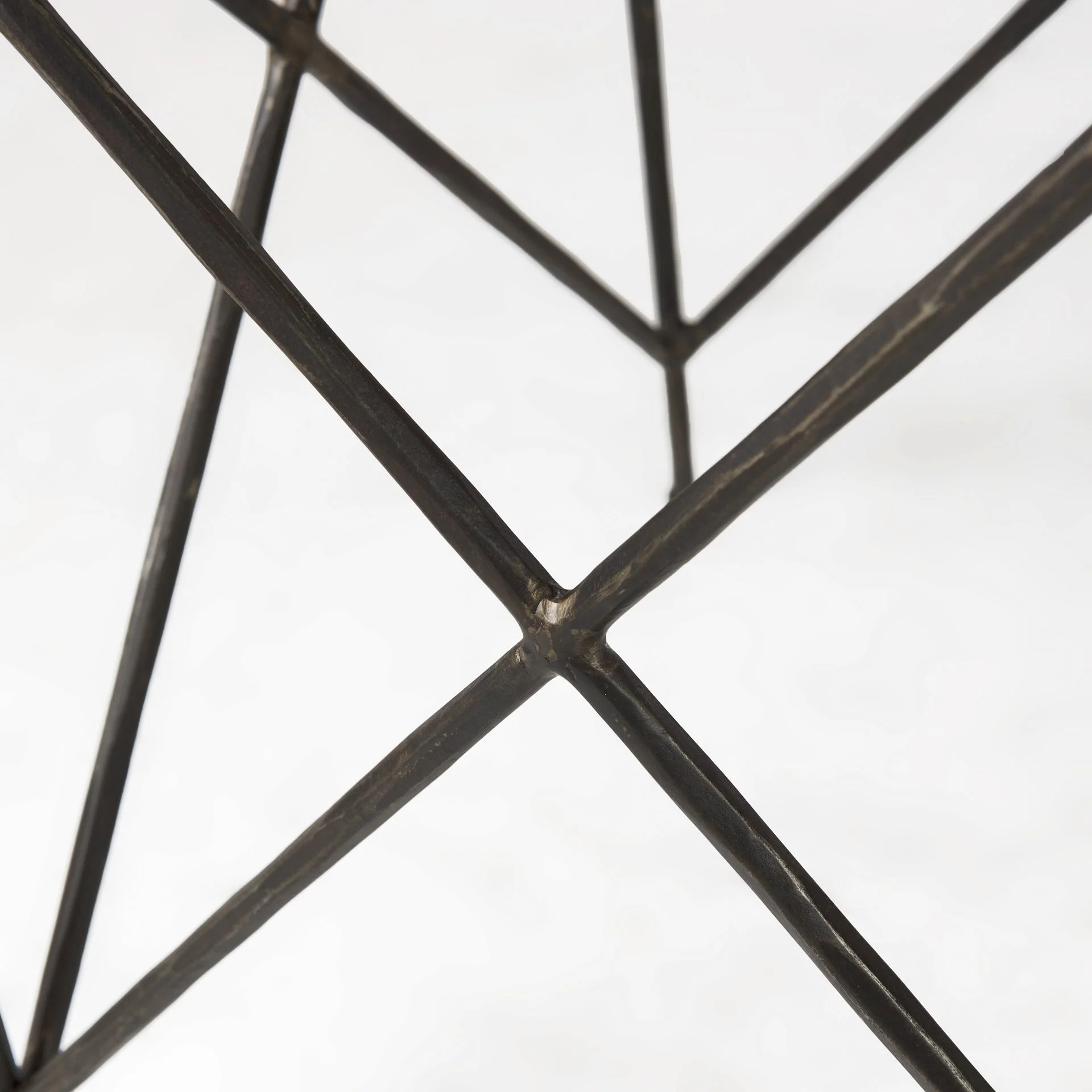 Antiqued Angular Metal and Marble End Table By Homeroots - Image 9