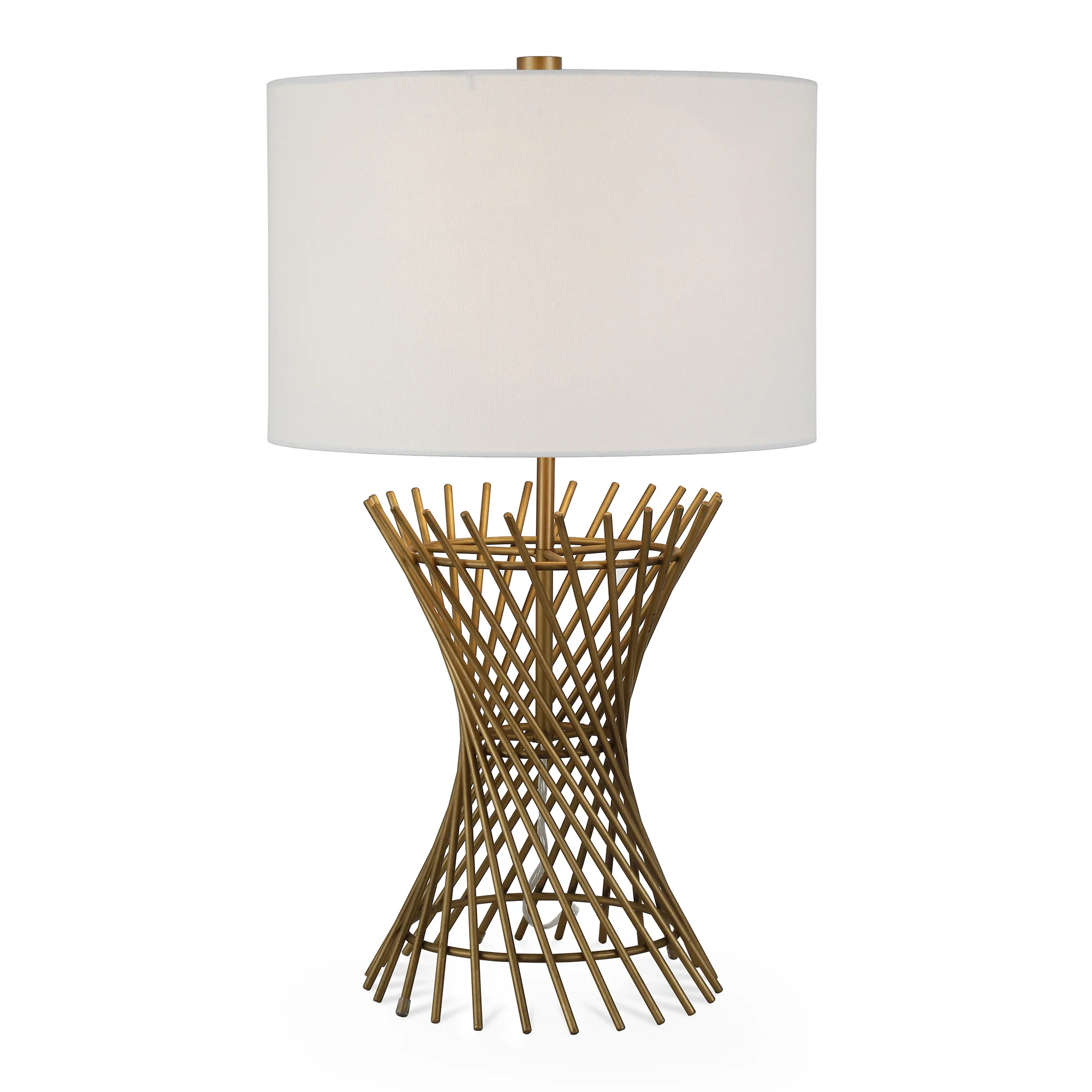 Antiqued Brass Metal Adjustable Table Lamp With White Drum Shade By Homeroots - Image 6