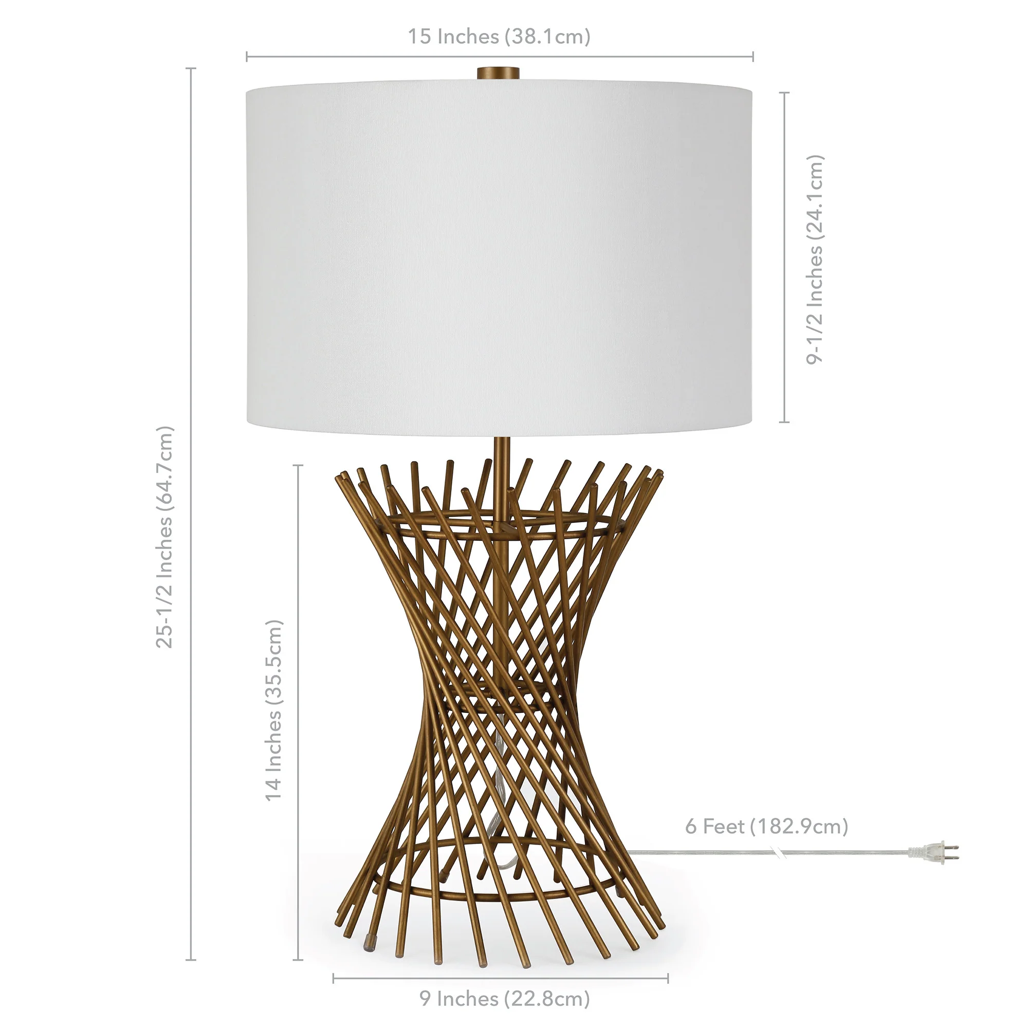 Antiqued Brass Metal Adjustable Table Lamp With White Drum Shade By Homeroots - Image 7